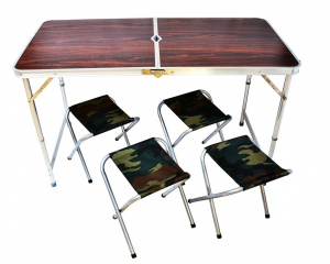 Стол складной Kaide1 разм: 120x60x70см + 4 табуретки